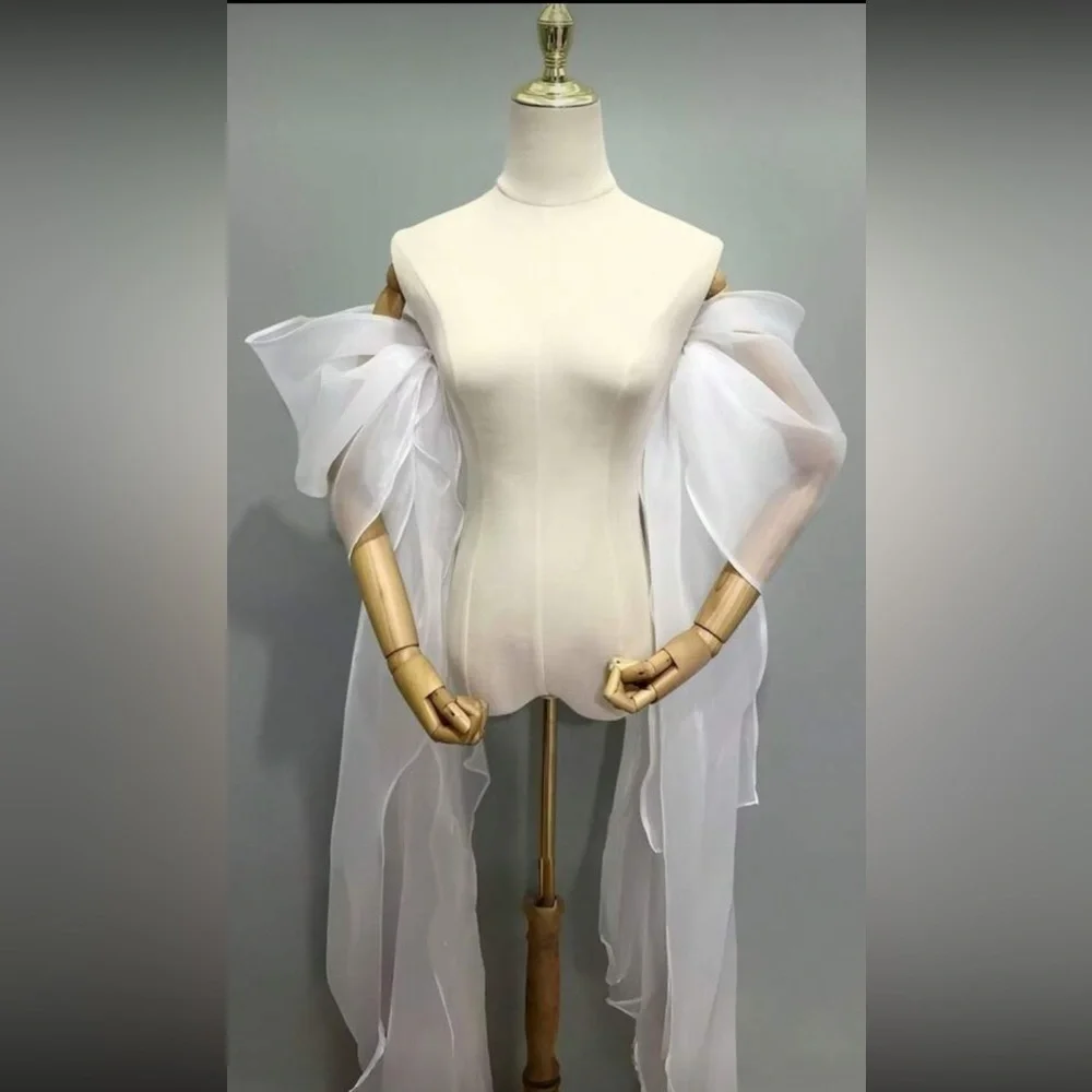 Elegant White Sheer Sleeves - Picture 3 of 3